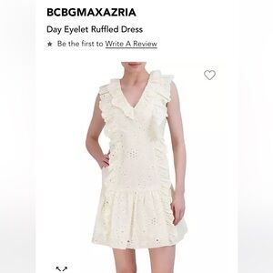 BCBGMAXAZRIA Day Eyelet Ruffled Dress